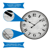 Mainstays 20" Black Indoor Round Modern Farmhouse Analog Wall Clock with Arabic Numbers