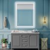 48×36 inch LED-Lit bathroom mirror, wall mounted anti-fog memory Adjustable Brightness front and back light Rectangular Vanity mirror