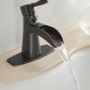 Waterfall Single Hole Single-Handle Low-Arc Bathroom Sink Faucet With Pop-up Drain Assembly In Oil Rubbed Bronze