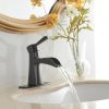 Waterfall Single Hole Single-Handle Low-Arc Bathroom Sink Faucet With Pop-up Drain Assembly In Oil Rubbed Bronze