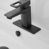 Single Handle Single Hole Low-Arc Bathroom Faucet with Supply Line in Matte Black