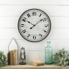Mainstays 20" Black Indoor Round Modern Farmhouse Analog Wall Clock with Arabic Numbers