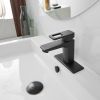 Single Handle Single Hole Low-Arc Bathroom Faucet with Supply Line in Matte Black