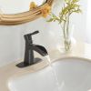 Waterfall Single Hole Single-Handle Low-Arc Bathroom Sink Faucet With Pop-up Drain Assembly In Oil Rubbed Bronze