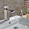 Waterfall showerhead bathroom faucet, single handle bathroom sink faucet