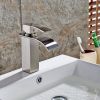 Waterfall showerhead bathroom faucet, single handle bathroom sink faucet