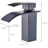 Waterfall showerhead bathroom faucet, single handle bathroom sink faucet