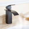Waterfall showerhead bathroom faucet, single handle bathroom sink faucet