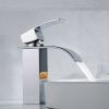 Waterfall showerhead bathroom faucet, single handle bathroom sink faucet